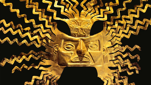 Masque en or d'Inti, le dieu du soleil Inca